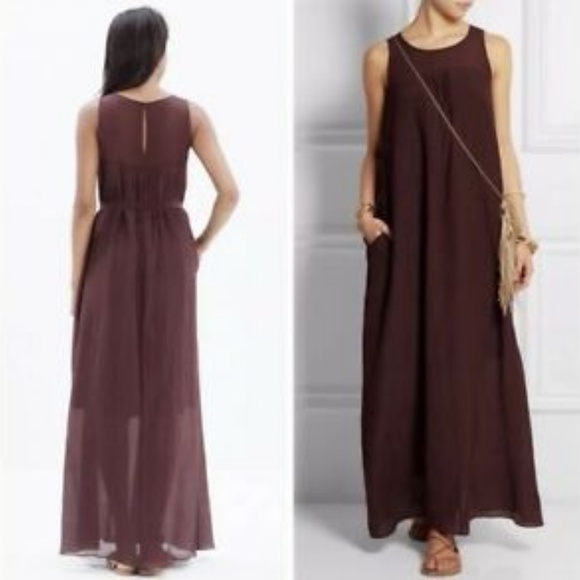 NWOT Madewell shirred silk-blend maxi dress - Picture 3 of 8